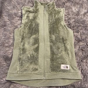 Soft and fuzzy green North Face vest